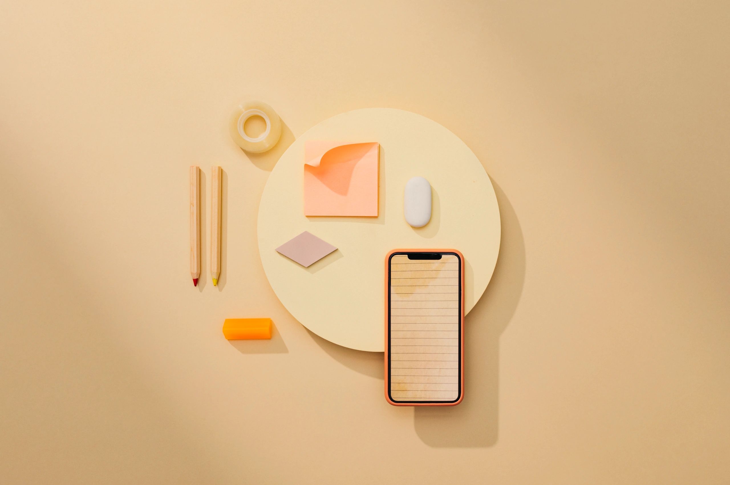 Colorful stationery arranged for brand identity design